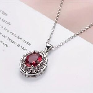 New! Hot Selling Rose Red Zircon Pendant Necklace